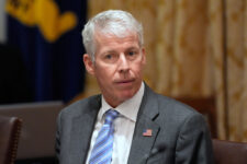 Energy Secretary Chris Wright listens as President Donald Trump meets with Argentina's President Javier Milei in the Cabinet Room of the White House, Tuesday, Oct. 14, 2025, in Washington. (AP Photo/Alex Brandon)