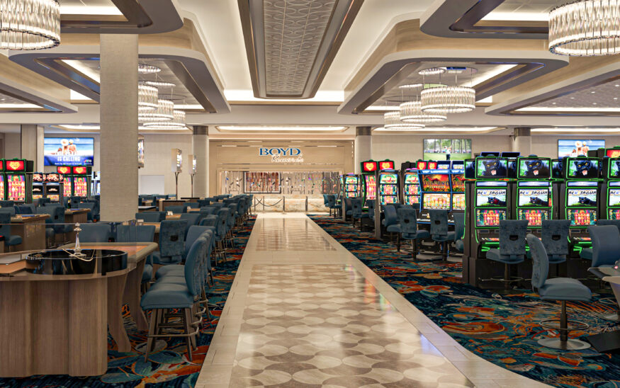 A rendering of the Norfolk casino floor. Image courtesy Boyd Gaming