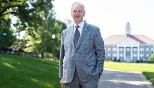 Jim Schmidt, James Madison University’s seventh president, expects to release the school’s new strategic plan in April 2026. Photo courtesy James Madison University