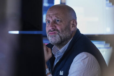 Specialist Meric Greenbaum works on the floor of the New York Stock Exchange, Thursday, Nov. 6, 2025. (AP Photo/Richard Drew)