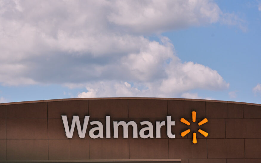 FILE - Clouds pass over the Walmart store, Thursday, Aug. 14, 2025, in Manchester, N.H. (AP Photo/Charles Krupa, File)