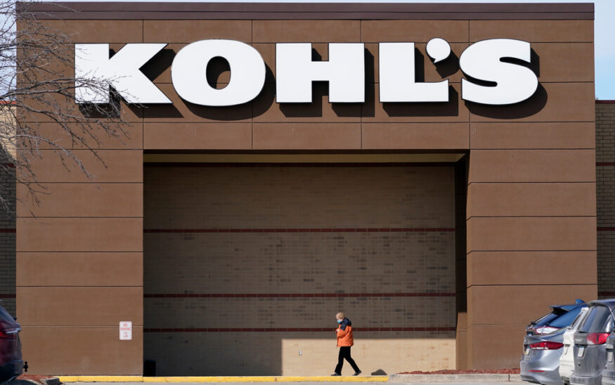 FILE- A woman arrives at a Kohl's store in West Des Moines, Iowa on Feb. 25, 2021.(AP Photo/Charlie Neibergall, File)