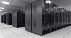Server room interior in datacenter. Depositphotos