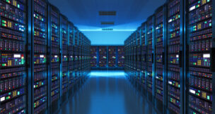 Server room interior in datacenter. Depositphotos