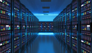 Server room interior in datacenter. Depositphotos