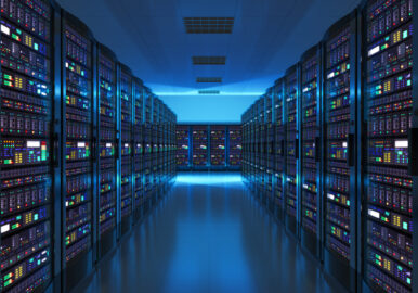 Server room interior in datacenter. Depositphotos