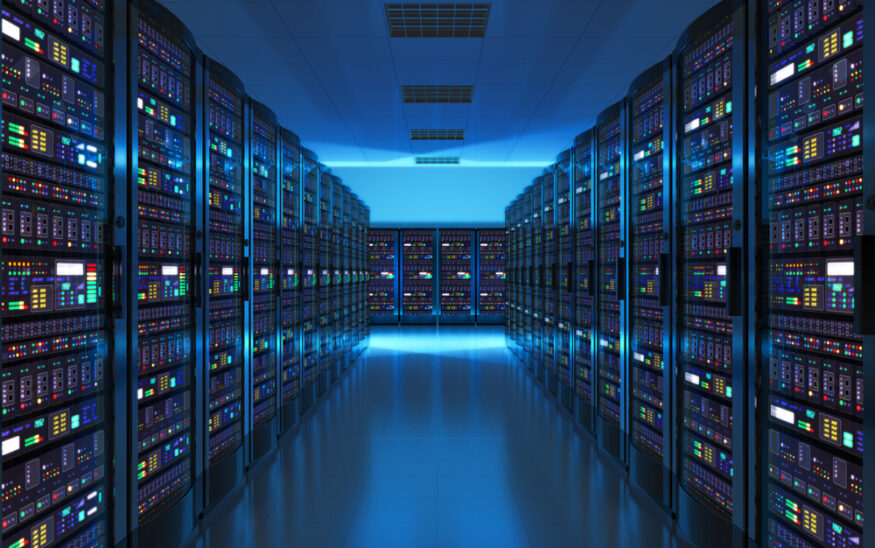 Server room interior in datacenter. Depositphotos