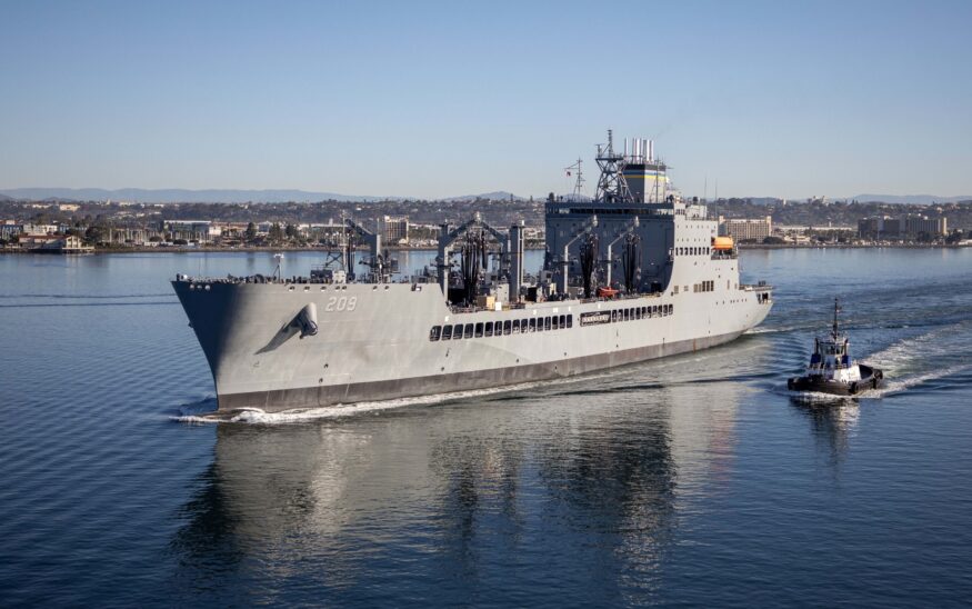 T-AO 209 during sea trials departing San Diego. Photo courtesy General Dynamics