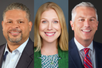 From left: Departing SAIC Executive Vice President David Ray; Chief Innovation Officer Lauren Knausenberger; Executive Vice President Josh Jackson. Photos courtesy SAIC