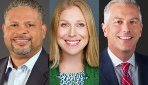 From left: Departing SAIC Executive Vice President David Ray; Chief Innovation Officer Lauren Knausenberger; Executive Vice President Josh Jackson. Photos courtesy SAIC