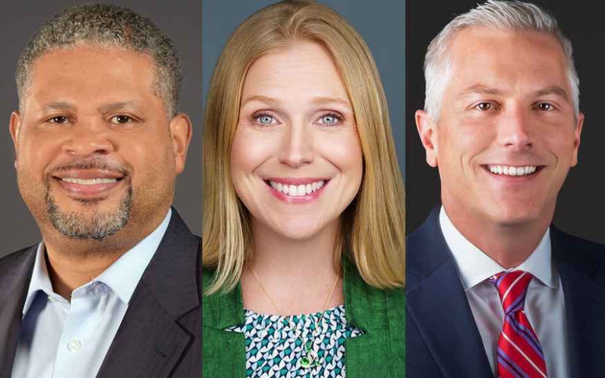 From left: Departing SAIC Executive Vice President David Ray; Chief Innovation Officer Lauren Knausenberger; Executive Vice President Josh Jackson. Photos courtesy SAIC