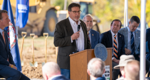 Developer Jerome Malinay spoke at the Sunny Valley subdivision groundbreaking. Photo by Kaitlyn DeHarde, Office of Gov. Glenn Youngkin