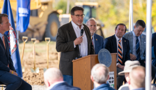 Developer Jerome Malinay spoke at the Sunny Valley subdivision groundbreaking. Photo by Kaitlyn DeHarde, Office of Gov. Glenn Youngkin