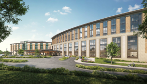 Centra Lynchburg General Hospital is adding a $400 million six-story tower. Rendering courtesy Centra Health