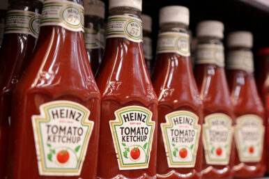 FILE PHOTO: Bottles of Heinz Ketchup are displayed on a shelf in a supermarket in Sarajevo, Bosnia and Herzegovina October 29, 2024. REUTERS/Dado Ruvic/File Photo