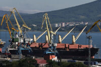 A view shows the Yan Dun Jiao 1 bulk carrier in the Vostochny container port in the shore of Nakhodka Bay near the port city of Nakhodka, Russia August 12, 2022. REUTERS/Tatiana Meel