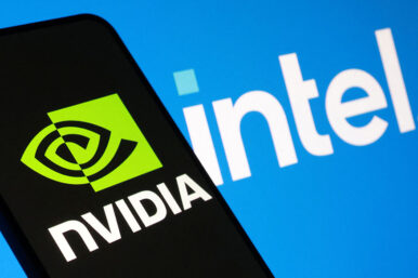 Nvidia and Intel logos are seen in this illustration taken September 18, 2025. REUTERS/Dado Ruvic/Illustration