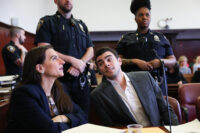 Luigi Mangione appears in Manhattan Criminal Court for an evidence hearing, Thursday, Dec. 4, 2025, in New York. (Angela Weiss/Pool Photo via AP)