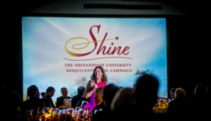Shenandoah University President Tracy Fitzsimmons announced the Shine campaign on Sept. 13, 2025. Photo courtesy Shenandoah University