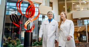 Sentara Health’s chief of cardiology, Dr. Deepak Talreja, and breast surgeon Dr. Jennifer M. Reed at Sentara Norfolk General Hospital Photo by James Lee