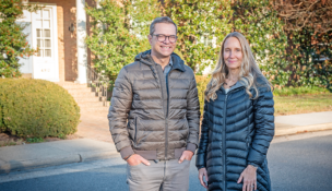 Startup Virginia’s Richard Wintsch and Noelle James stand in front of the soon-to-be Henrico Innovation Hub. Photo by Ash Daniel