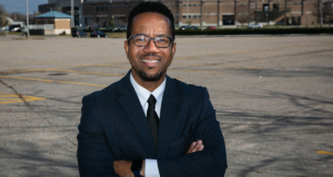 Norfolk Director of Economic Development Sean Washington stands at 101 Park Ave., one of the parcels of land the city hopes to incorporate into a entertainment district. Photo by Kristen Zeis