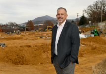 Vinton Town Manager Pete Peters at Extended Stay America Premier Suites site Photo by Natalee Waters