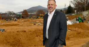 Vinton Town Manager Pete Peters at Extended Stay America Premier Suites site Photo by Natalee Waters