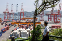 Containers and equipment sit at the Port of Keelung, Taiwan, August 7, 2025. REUTERS/Ann Wang