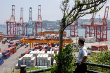 Containers and equipment sit at the Port of Keelung, Taiwan, August 7, 2025. REUTERS/Ann Wang