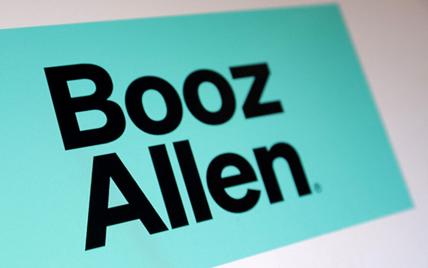 Booz Allen Hamilton logo is seen in this illustration taken July 26, 2025. REUTERS/Dado Ruvic/Illustration