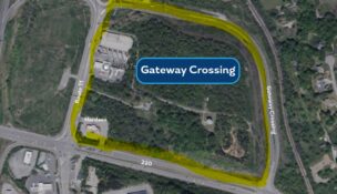 Gateway Crossing site . Map courtesy Botetourt County