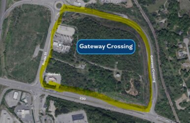 Gateway Crossing site . Map courtesy Botetourt County