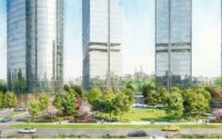 A rendering of the proposed Potomac Overlook project in Rosslyn. Image courtesy Quadrangle Development