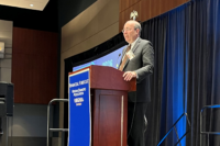 Richmond Federal Reserve Bank President and CEO Tom Barkin speaks Jan. 15, 2026, at the 2026 Financial Forecast held in Richmond by Virginia Bankers Association and the Virginia Chamber. Photo by Kate Andrews