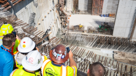 Tunnel boring machine Mary pushed through the South Island headwall of the Hampton Roads Bridge-Tunnel in September 2025.  Photo by Kaitlyn DeHarde, Office of Gov. Glenn Youngkin
