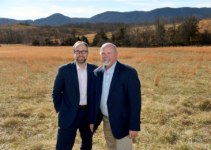 L to R: Roanoke Regional Partnership head John Hull and Botetourt County Administrator Gary Larrowe at the planned Google data center campus site Photo by Natalee Waters