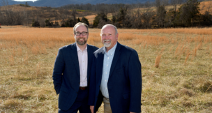 L to R: Roanoke Regional Partnership head John Hull and Botetourt County Administrator Gary Larrowe at the planned Google data center campus site Photo by Natalee Waters