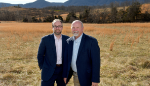 L to R: Roanoke Regional Partnership head John Hull and Botetourt County Administrator Gary Larrowe at the planned Google data center campus site Photo by Natalee Waters