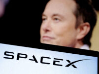 SpaceX's logo and an Elon Musk photo are seen in this illustration created on December 19, 2022. REUTERS/Dado Ruvic/Illustration/File Photo
