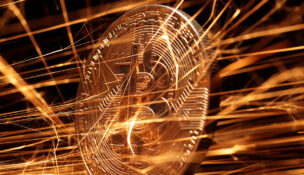 Sparks strike representation of cryptocurrency Bitcoin in this illustration taken November 24, 2024. REUTERS/Dado Ruvic/Illustration