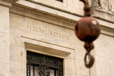 View of the facade as construction continues on the Federal Reserve Board building in Washington, D.C., U.S., September 17, 2025. REUTERS/Ken Cedeno/File Photo