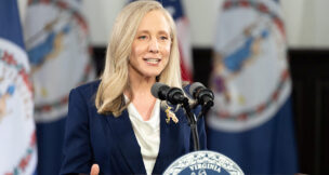 Virginia Governor Abigail Spanberger delivers the Democratic response to U.S. President Donald Trump's State of the Union address, in Williamsburg, Virginia, U.S., February 24, 2026. Mike Kropf/Pool via REUTERS