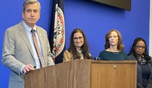 Del. Rip Sullivan at a press conference to advocate against the bills supporting a casino in Tysons Corner. Sullivan also sponsored several sales and use tax bills in the 2026 session. Photo by Alexa Barnes/VCU Capital News Service.