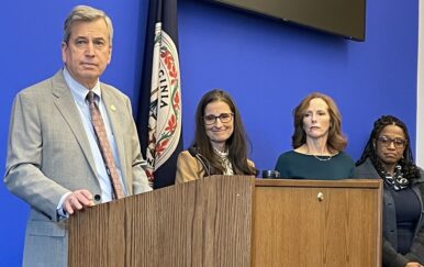 Del. Rip Sullivan at a press conference to advocate against the bills supporting a casino in Tysons Corner. Sullivan also sponsored several sales and use tax bills in the 2026 session. Photo by Alexa Barnes/VCU Capital News Service.