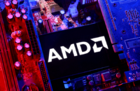 An AMD logo and a computer motherboard appear in this illustration created on Aug. 25, 2025. Illustration by REUTERS/Dado Ruvic