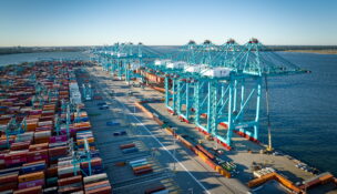 The fourth ultra-large vessel berth and four all-electric cranes added at Norfolk International Terminals. Photo courtesy Port of Virginia