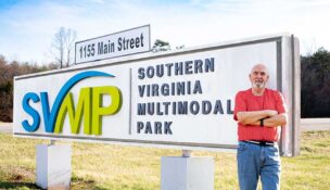 Gary Hodnett, mayor of the town of Hurt, shows off the Southern Virginia Multimodal Park. Photo by Hannah King