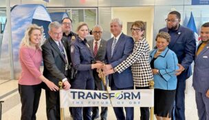 Norfolk International Airport officials and regional elected leaders celebrated the opening of the international arrivals facility. Photo by Josh Janney