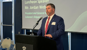 Colonna’s Shipyard President Jordan Webb says that the U.S. shipbuilding industry is under pressure from China. Photo by Josh Janney